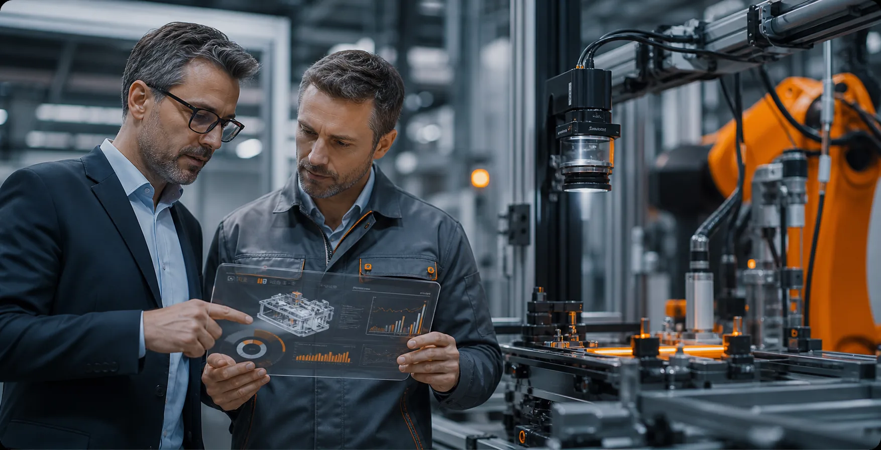 AI-assisted manufacturing assessment background