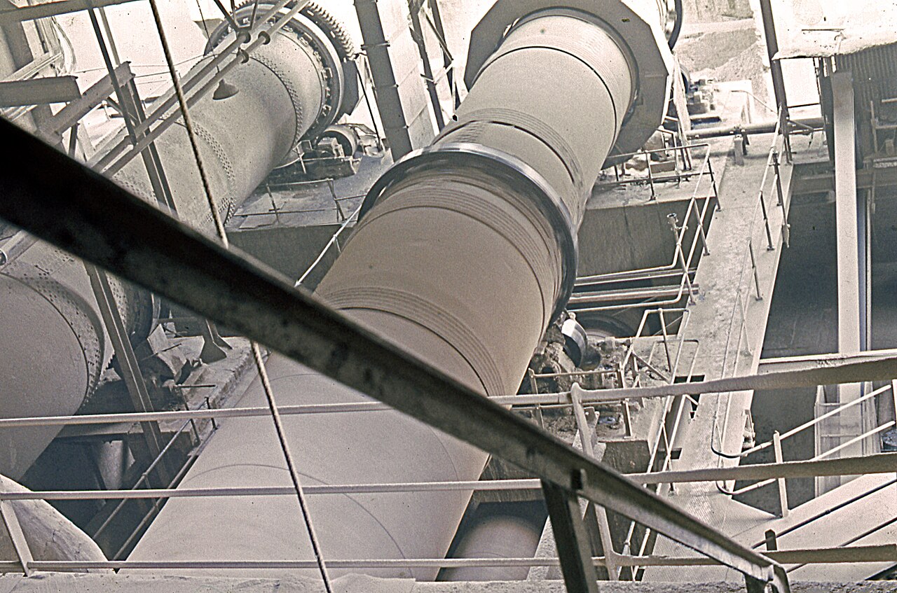 Rotary kiln thermal process equipment at an industrial plant